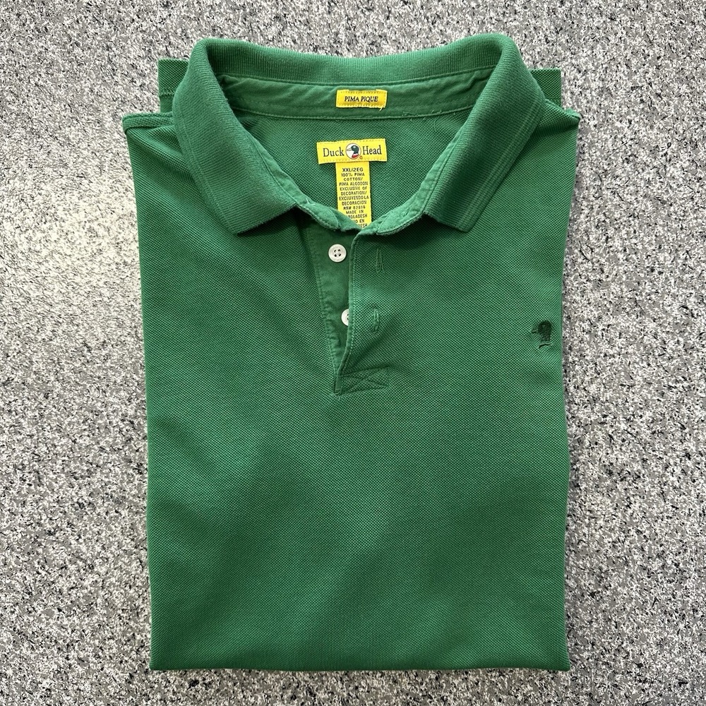 Duck Head Polo Mens XXL Pique Pima Cotton Masters Green Short Sleeve Shirt